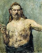 Lovis Corinth Self-portrait with Glass oil painting artist